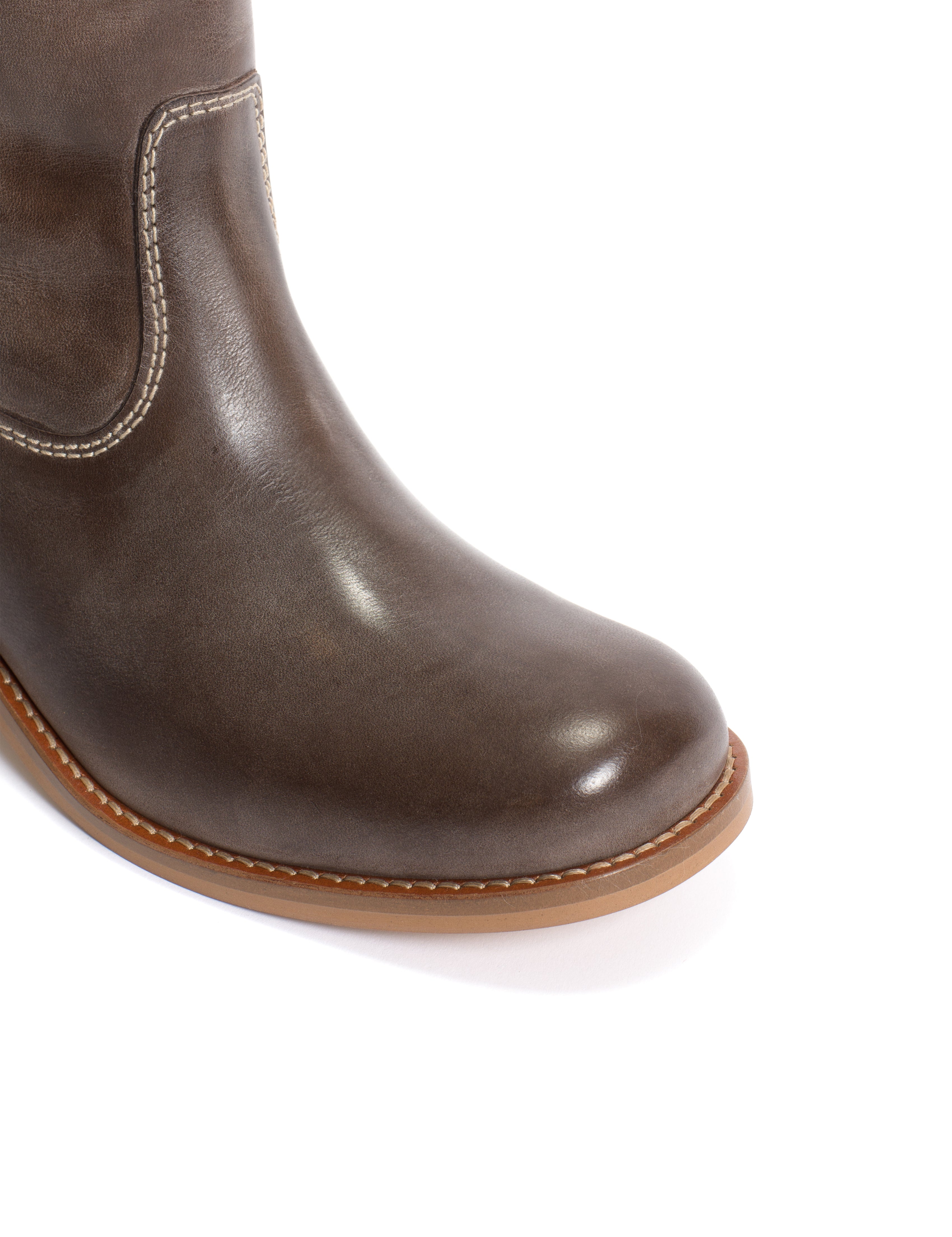 Ann Gaucho læderstøvler - Dark Brown